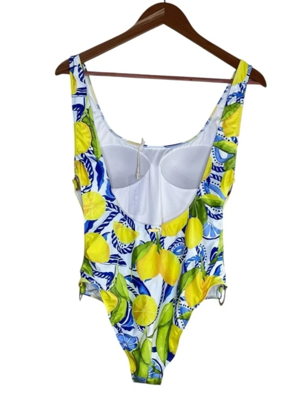 Kenny Flowers Positano Gold Ring Lemon-Print One-Piece Swimsuit - Picture 4 of 12